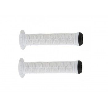 Old School BMX Team Flanged Grips - White by Haro