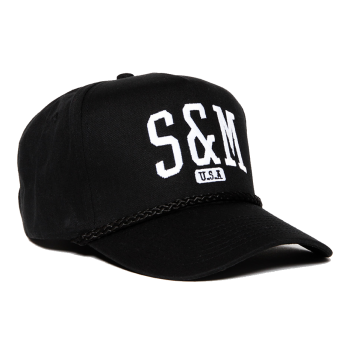 S & M SMU - 5 Panel Snapback Cap Black