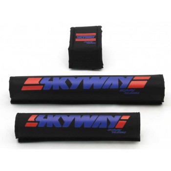 Old School BMX Retro USA Made Pad Set Black/Red/Blue by Skyway