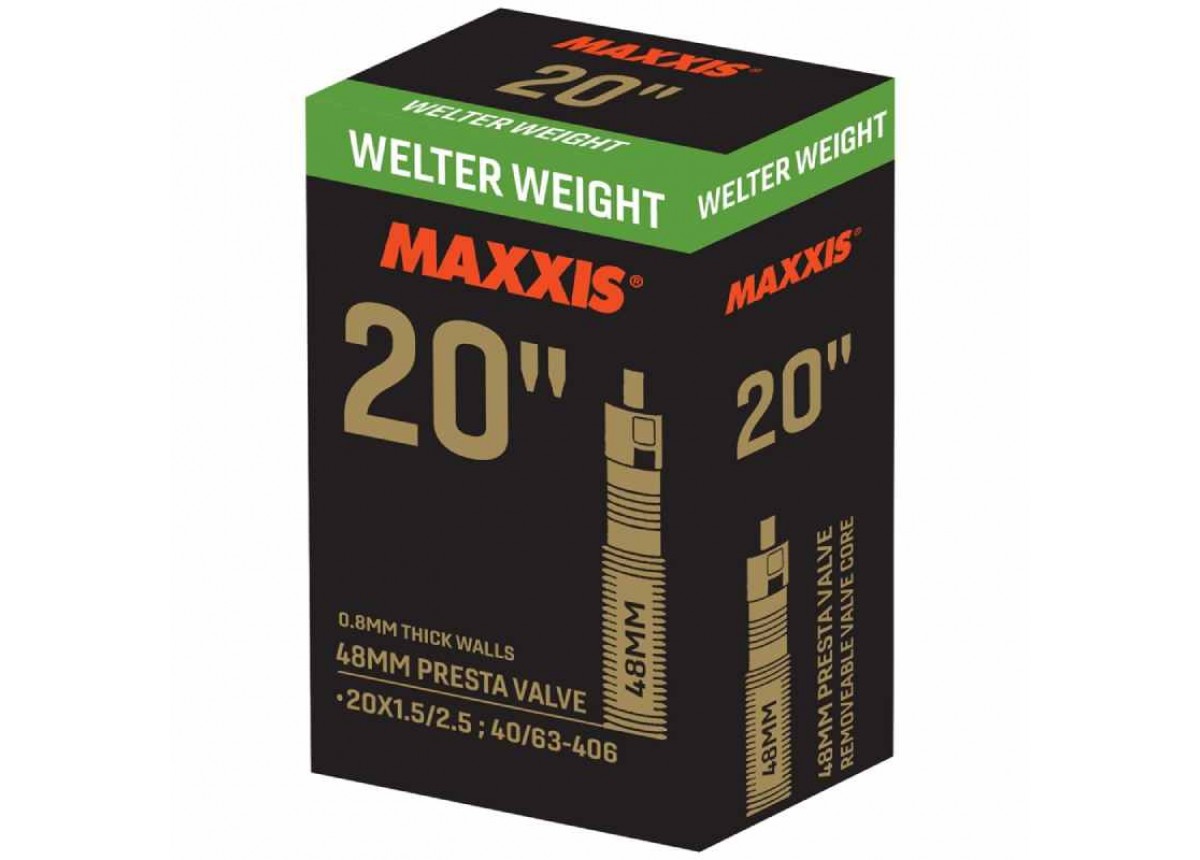 Old School BMX Welterweight Tube 20 x 1.5 2.5 PV48 Removable Presta Valve Core by MAXXIS Old School BMX Welterweight Tube 20 x 1.5 2.5 PV48 Removable Presta Valve Core by MAXXIS