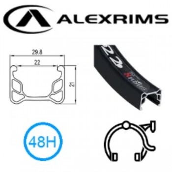 Old School BMX 20" x 22mm Rims 48H Black by Alexrims