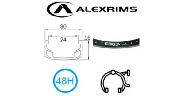 Buy Old School BMX 20 x 24mm Rims 48H Black by Alexrims Now