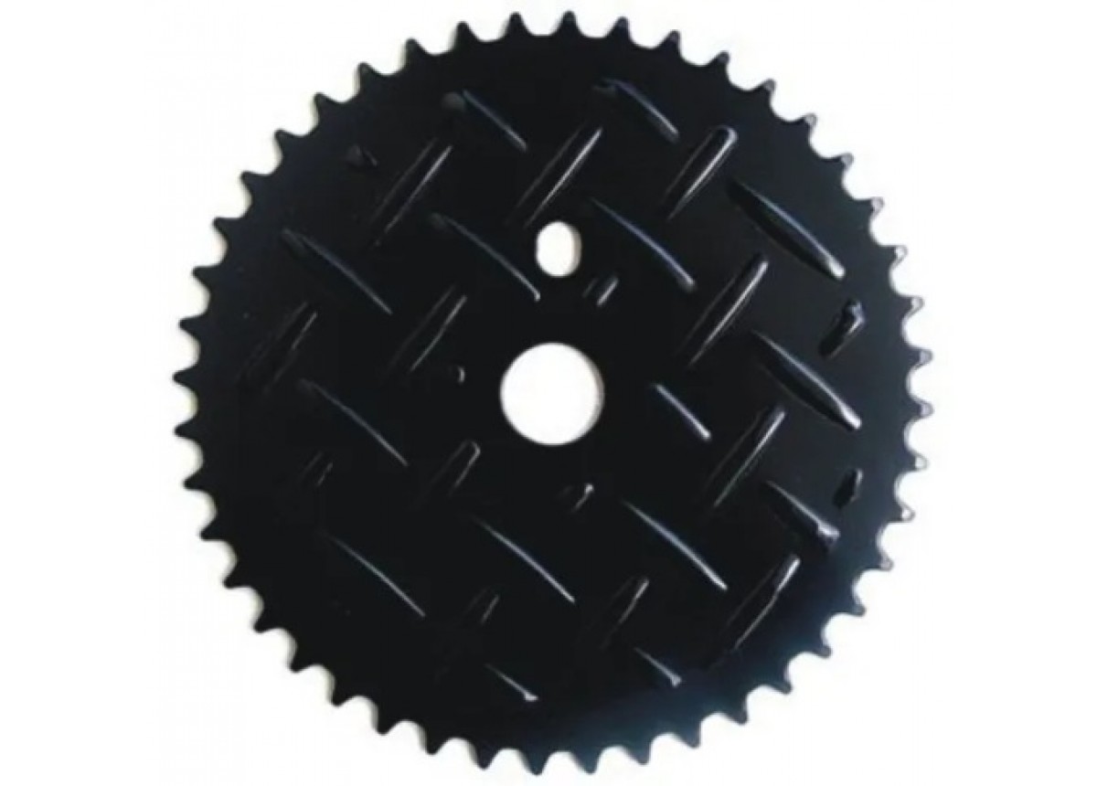 Old School BMX Chain Ring 1/2 x 1/8 x 44T, Steel Checker plated or Grate Black Old School BMX Chain Ring 1/2 x 1/8 x 44T, Steel Checker plated or Grate Black