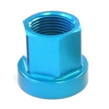 Old School BMX Alloy Hub Axle Nut M14 Flange Type Blue