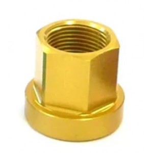 Old School BMX Alloy Hub Axle Nut M14 Flange Type Gold