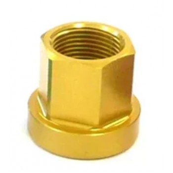 Old School BMX Alloy Hub Axle Nut M14 Flange Type Gold