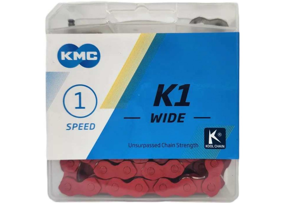 Old School BMX Chain Single Speed KMC K1 112L W/Connect Link Red Old School BMX Chain Single Speed KMC K1 112L W/Connect Link Red