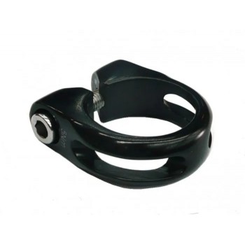 Old School BMX Seat Post Clamp 28.6 Alloy with Lip Black