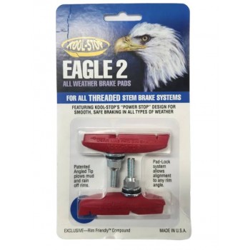 Old School BMX Brake Pads Kool Stop Eagle 2 Threaded Red