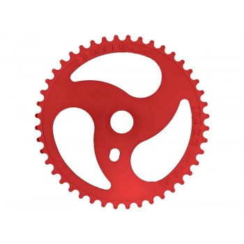 Old School BMX Chainsaw Front Sprocket 42T Red by S&M