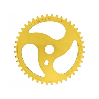 Old School BMX Chainsaw Front Sprocket 42T Gold by S&M
