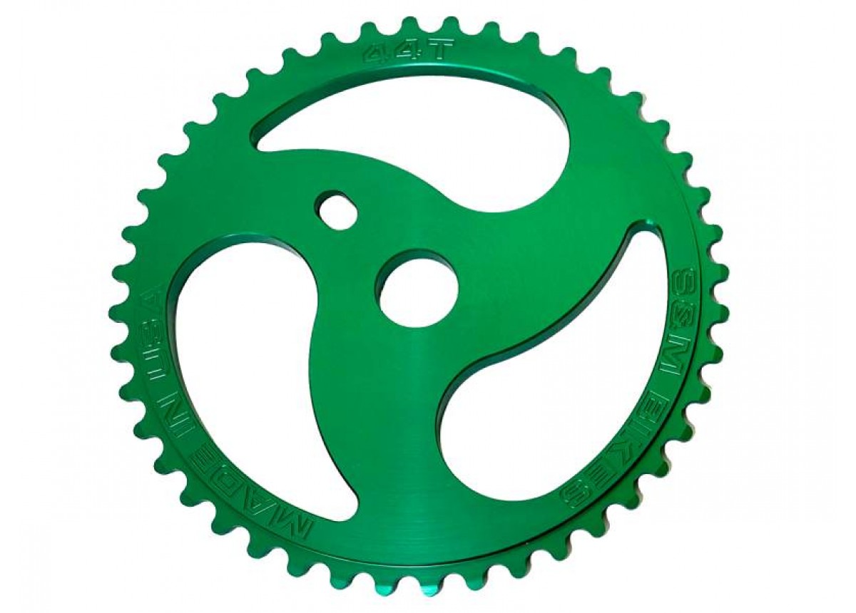 Old School BMX Chainsaw Front Sprocket 44T Leafy Green by S&M Old School BMX Chainsaw Front Sprocket 44T Leafy Green by S&M