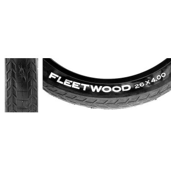 Old School BMX Tyre 26 x 4.0 Duro Fleetwood Fat Bike Slick Tread Wire Bead Black