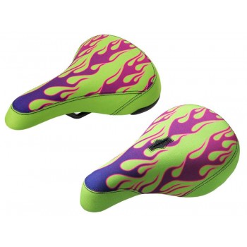 Old School BMX Lava Flames Seat Pivotal Green/Pink by Sunday