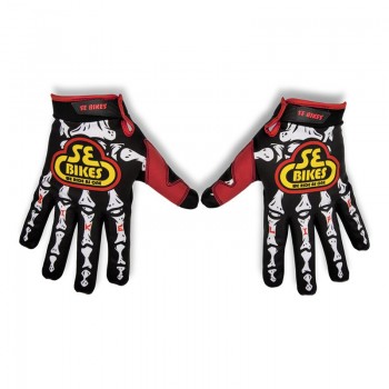 Old School BMX SE Bikes Skeleton Bike Life V2 Red/Yel Gloves - 2XL
