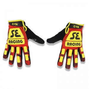 Old School BMX SE Bikes Retro Camo V2 Red/Yel Gloves - 2XL