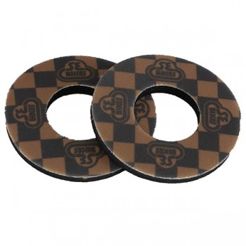 Old School BMX SE Bikes Checkerboard Grip Donuts Gold/Black by SE