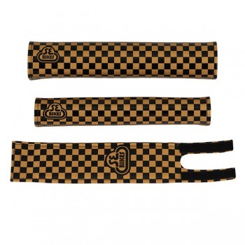 Old School BMX SE Bikes Checkerboard Pad Set - Gold/Black by SE Bikes