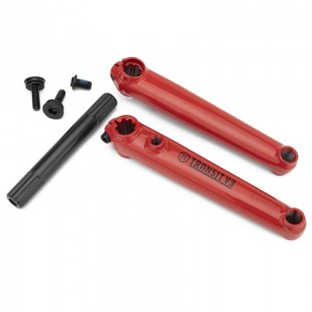 Old School SE Mission BMX Transit V3 Cranks 19mm 8 Spline 170mm Red