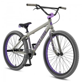 SE Bikes Blocks Flyer 26" BMX Bike - Matte Grey & Purple