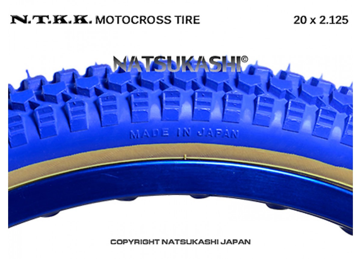 Old School BMX NTKK Blue  x 2. "Snakebelly" Tyre by Panaracer