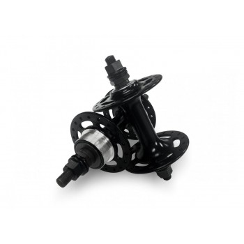 Old School BMX High Flanged Front and Rear Hubs 48H Black by KT