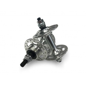 Old School BMX High Flanged Front and Rear Hubs 48H Silver by KT