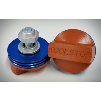 Old School BMX Kool Stop Salmon pads with Blue fins by Kool Stop
