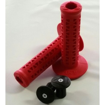 Old School BMX Ame Unitron 702 Grips Red with Grip Savers by Ame