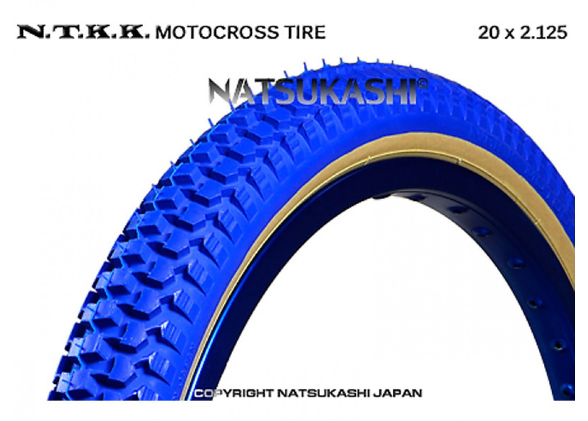 Panaracer NTKK Snakebelly Tyres Tires Blue 2 x 20" x 2.125" Old School BMX Style