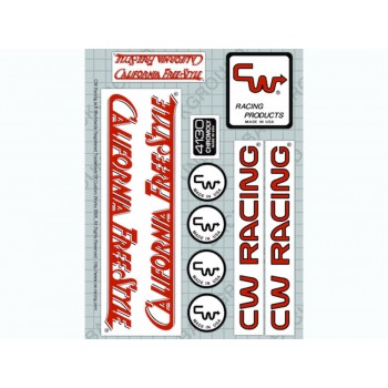 Old School BMX California Freestyler 84/85 Red over White Decals By CW