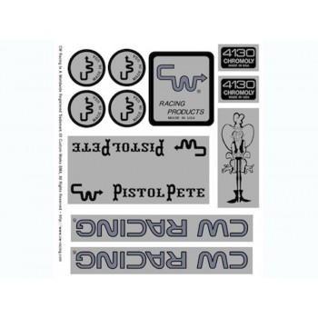 Old School BMX Pistol Pete Mustache 84/85 Black over Chrome Decals By Old School BMX