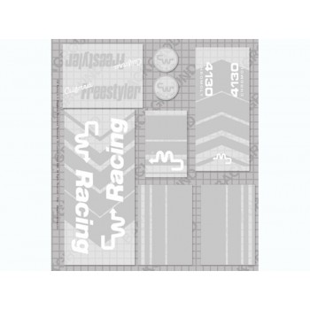 Old School BMX California Freestyler (Chevron) 85/87 Light Grey over Clear Decals By CW