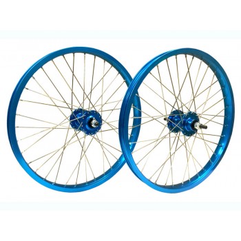 Old School BMX Front and Rear Araya type wheel set 24" Blue by Old School BMX