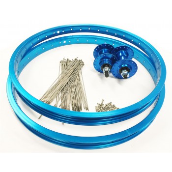 Old School BMX Front and Rear Araya type 7X Rims 20" Blue DIY Kits by Old School BMX