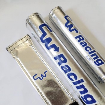 Old School BMX CW Racing Chrome Nylon Pad Set Chrome / Blue font By CW