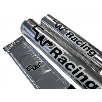 Old School BMX CW Racing Chrome Nylon Pad Set Chrome / Black font By CW