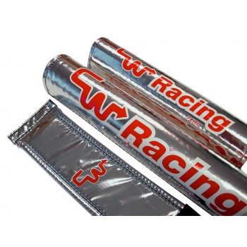 Old School BMX CW Racing Chrome Nylon Pad Set Chrome / Red font By CW