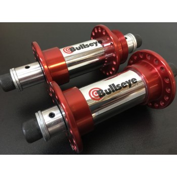 Old School BMX Bullseye sealed BMX Hubs Red with polished centre by Bullseye