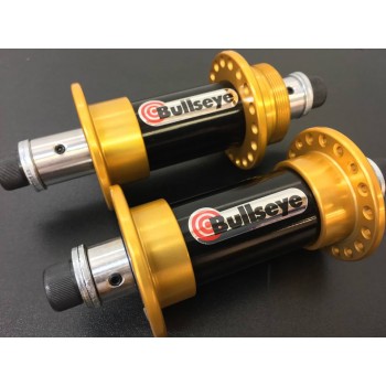 Old School BMX Bullseye sealed BMX Hubs Black centre Gold outside by Bullseye