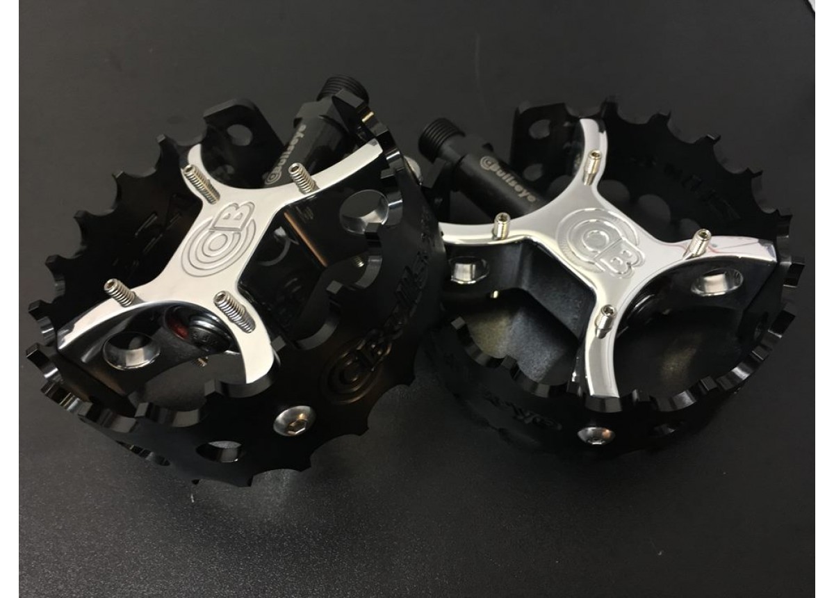 Old School BMX Bullseye 2022 Pro X Round Pedals Black Silver By