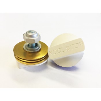 Old School BMX Kool Stop White pads with Gold fins by Kool Stop