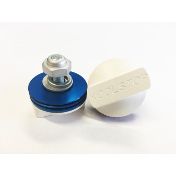 Old School BMX Kool Stop White pads with Blue fins by Kool Stop