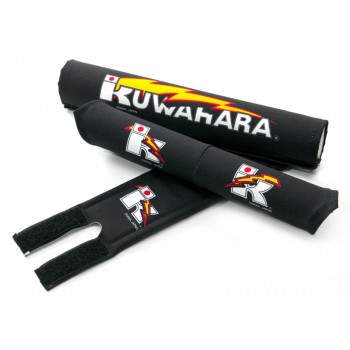 Old School BMX Frame Pad Set Black by Kuwahara
