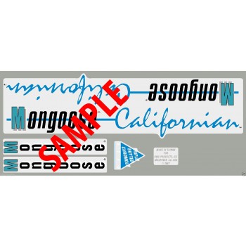 Old School BMX Californian 1987 Decals For Chrome Frame by Mongoose