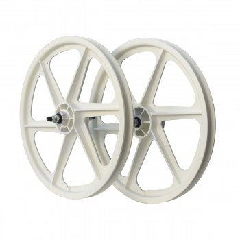 Old School BMX 6 Spoke 20" Skyway free wheel White by Skyway