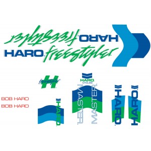 Old School BMX HARO Decals 1985 Master white green by Haro