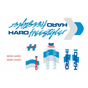 Old School BMX HARO Decals 1985 Master white blue by Haro