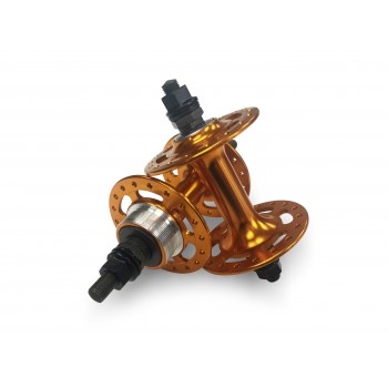 Old School BMX High flanged Front and Rear hubs Gold by KT