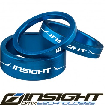 INSIGHT Head Set Spacers 1" Alloy 3 5 & 10mm (Blue)